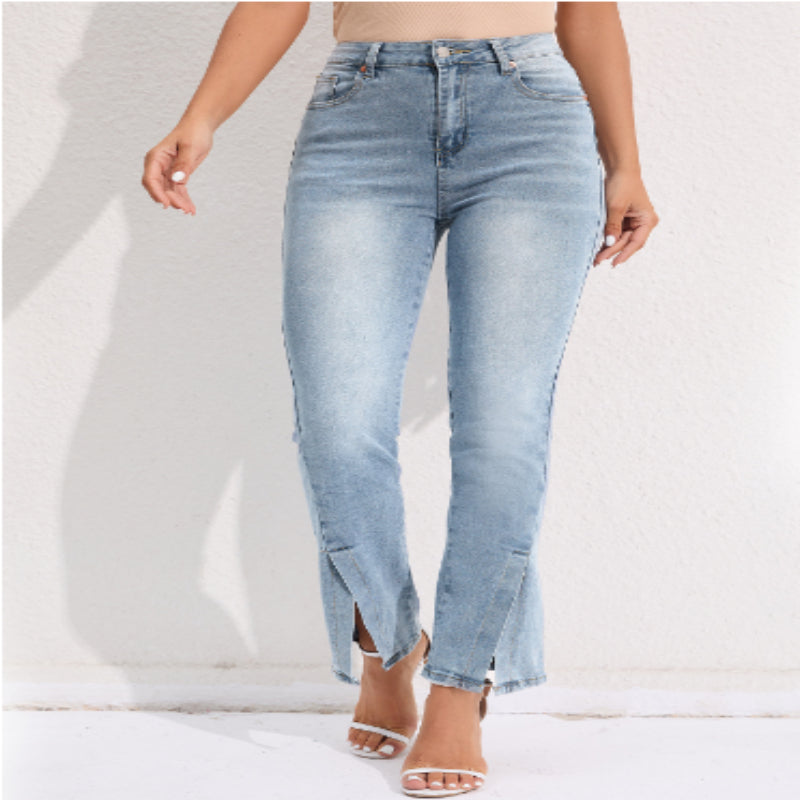 Modische, ausgewaschene Stretch-Jeans