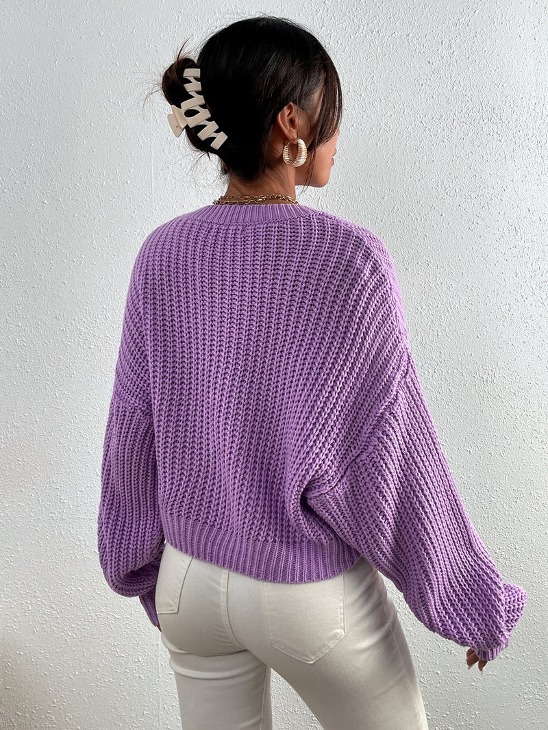 Frenchy Pullover mit Rippenstrick Drop Shoulder