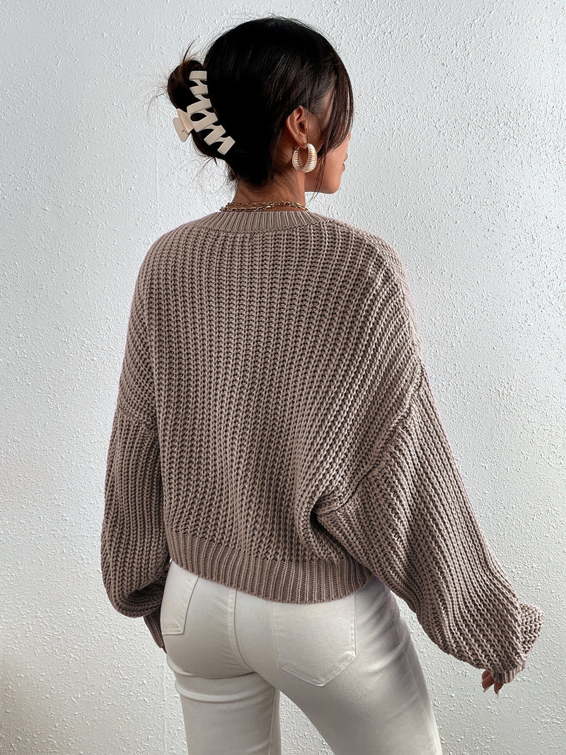 Frenchy Pullover mit Rippenstrick Drop Shoulder