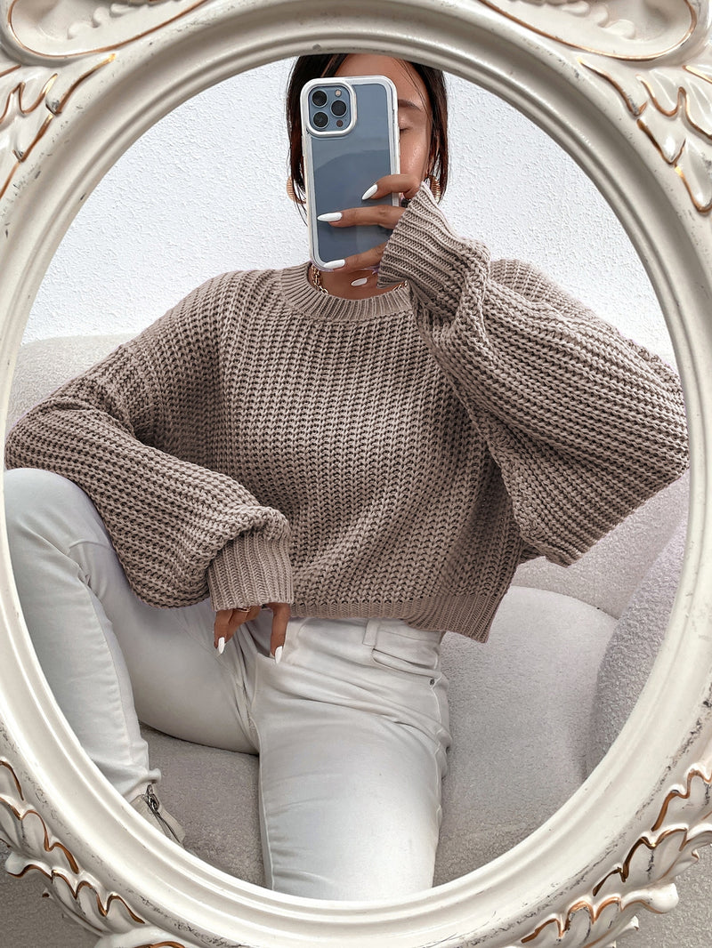 Frenchy Pullover mit Rippenstrick Drop Shoulder