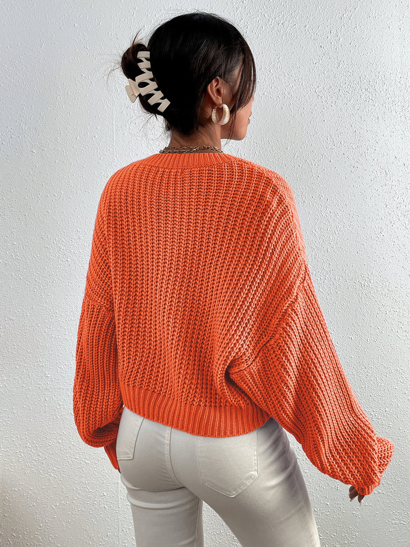 Frenchy Pullover mit Rippenstrick Drop Shoulder