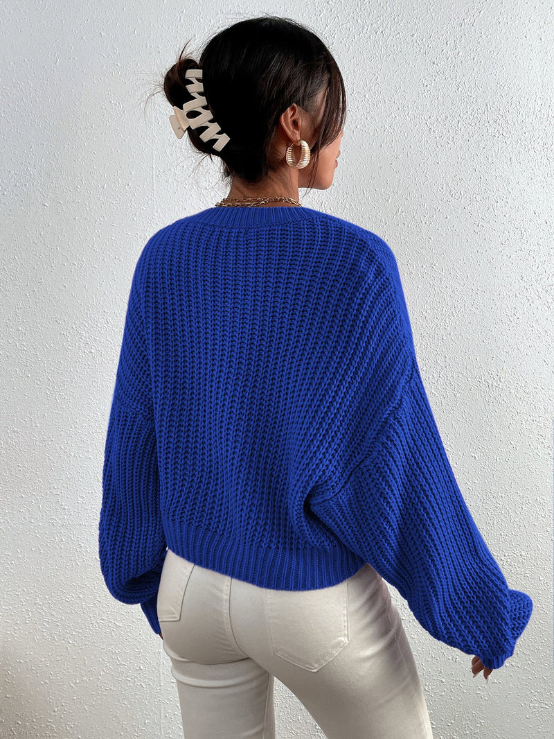 Frenchy Pullover mit Rippenstrick Drop Shoulder