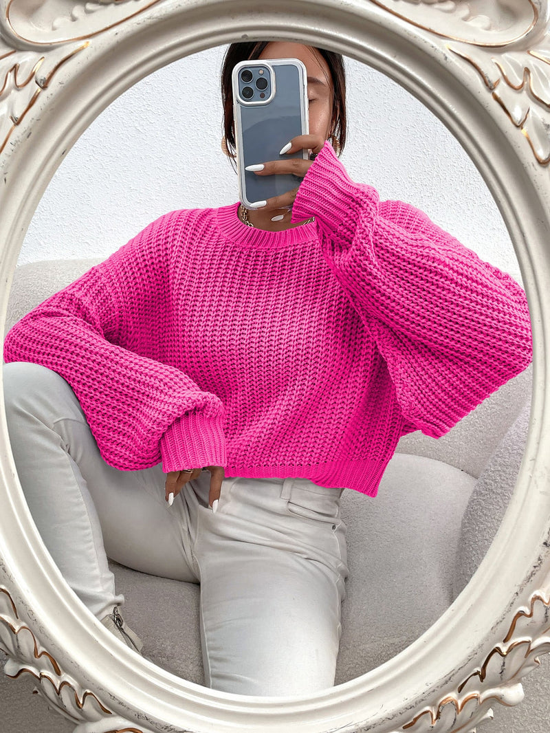 Frenchy Pullover mit Rippenstrick Drop Shoulder