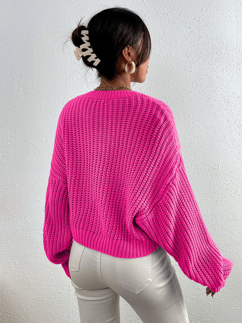 Frenchy Pullover mit Rippenstrick Drop Shoulder