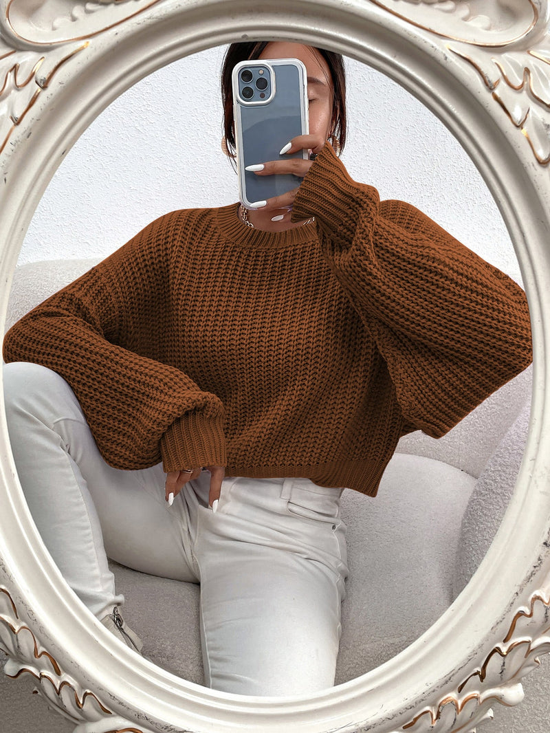 Frenchy Pullover mit Rippenstrick Drop Shoulder