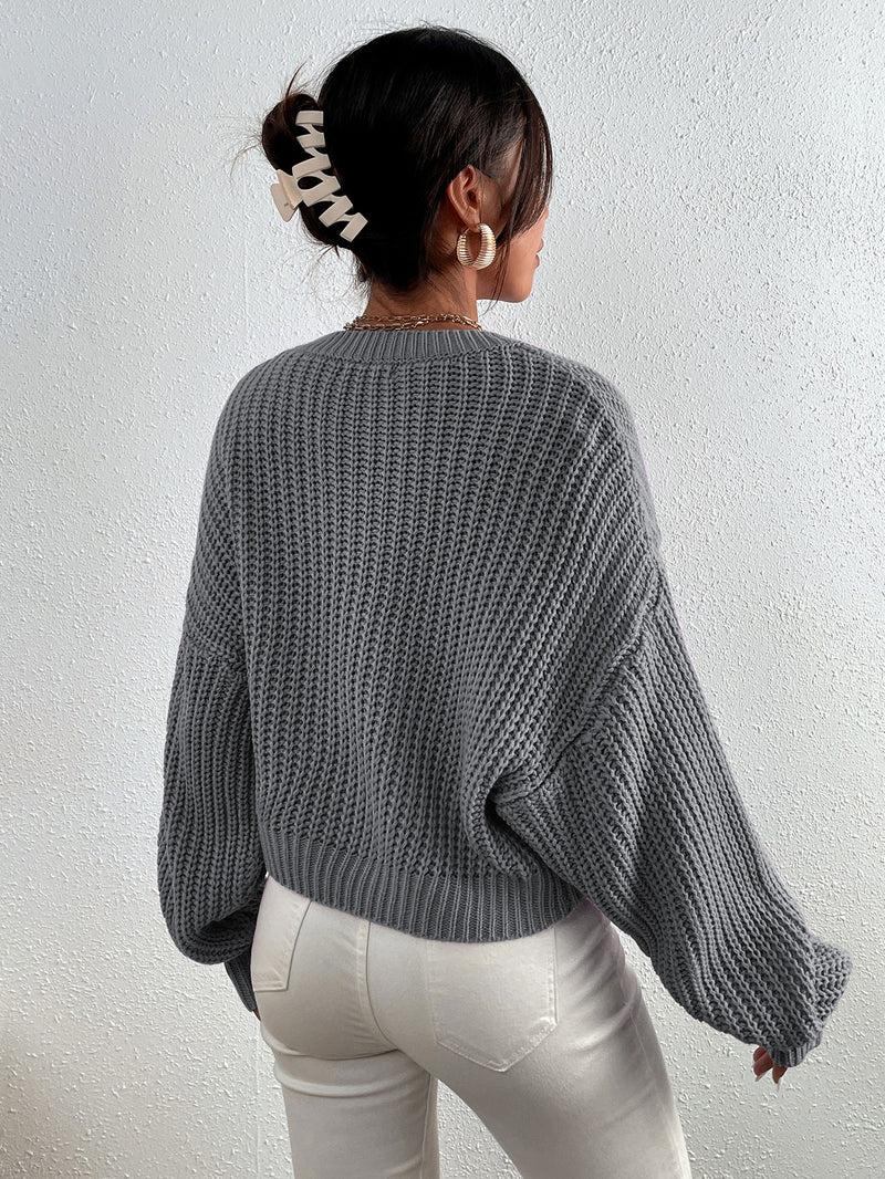 Frenchy Pullover mit Rippenstrick Drop Shoulder