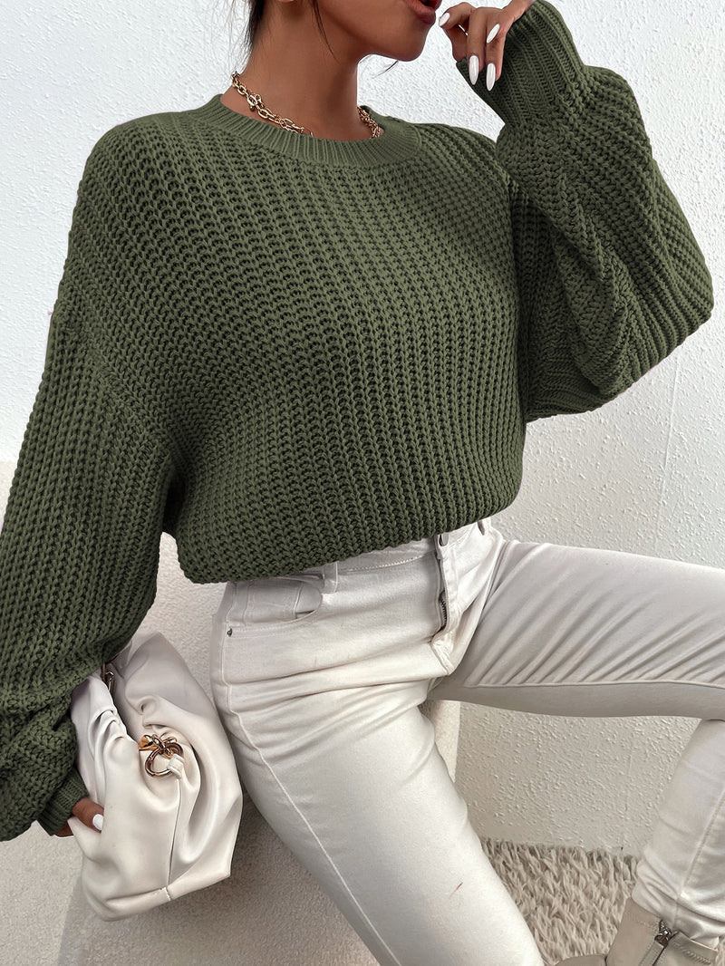 Frenchy Pullover mit Rippenstrick Drop Shoulder