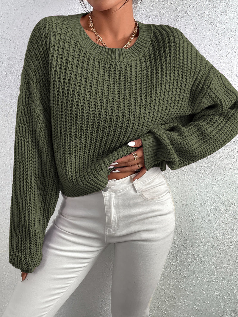 Frenchy Pullover mit Rippenstrick Drop Shoulder