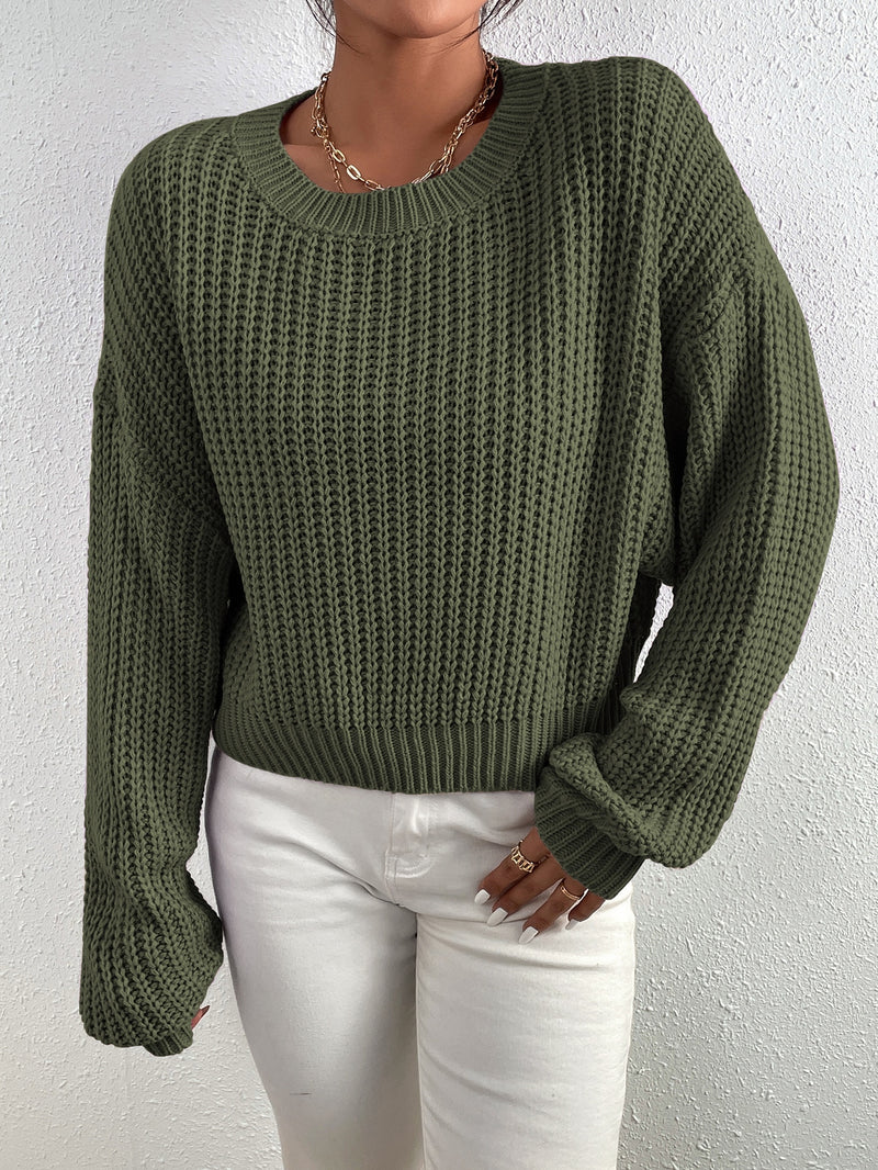 Frenchy Pullover mit Rippenstrick Drop Shoulder