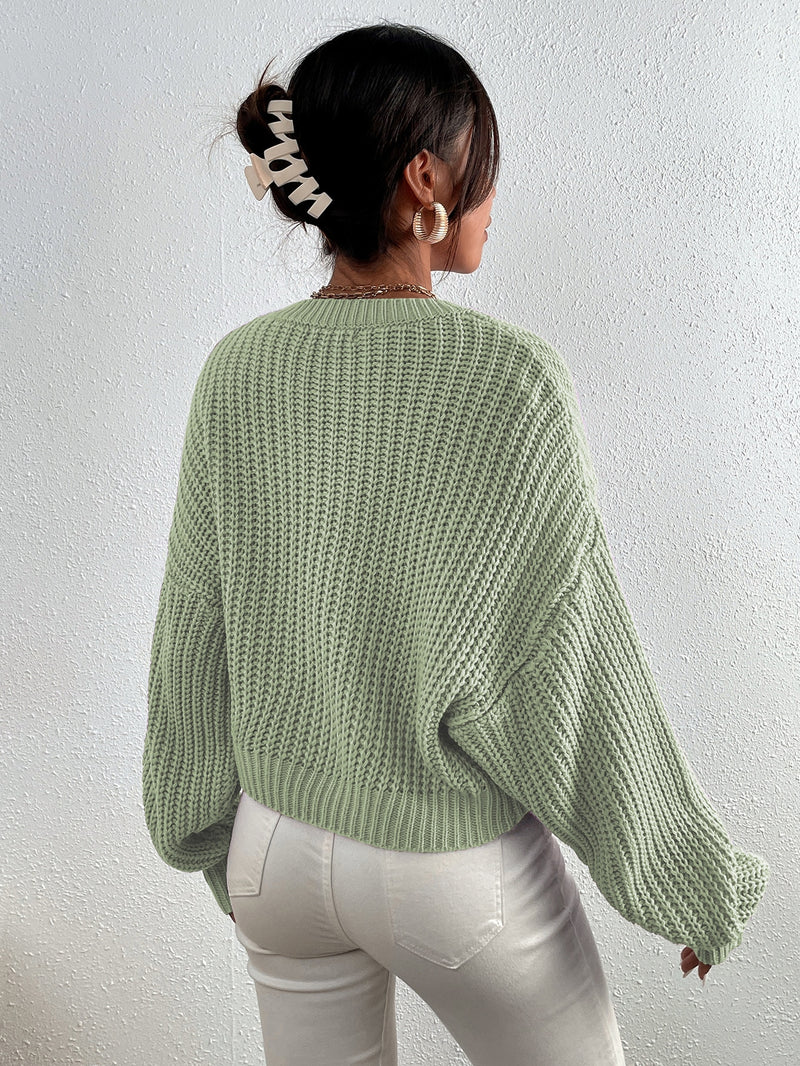 Frenchy Pullover mit Rippenstrick Drop Shoulder