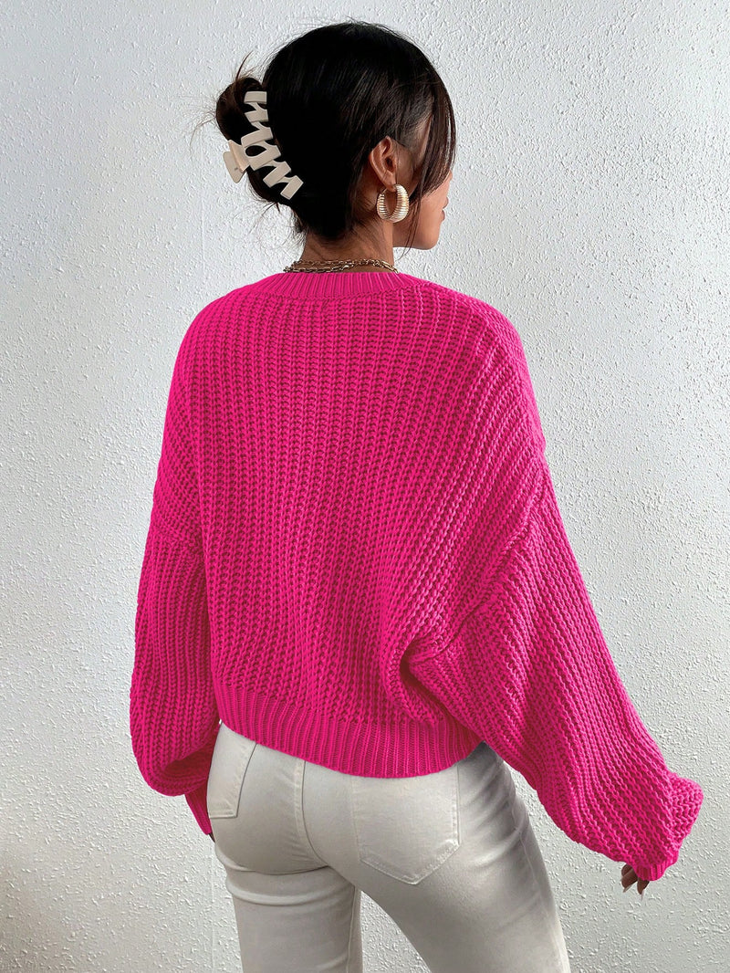 Frenchy Pullover mit Rippenstrick Drop Shoulder