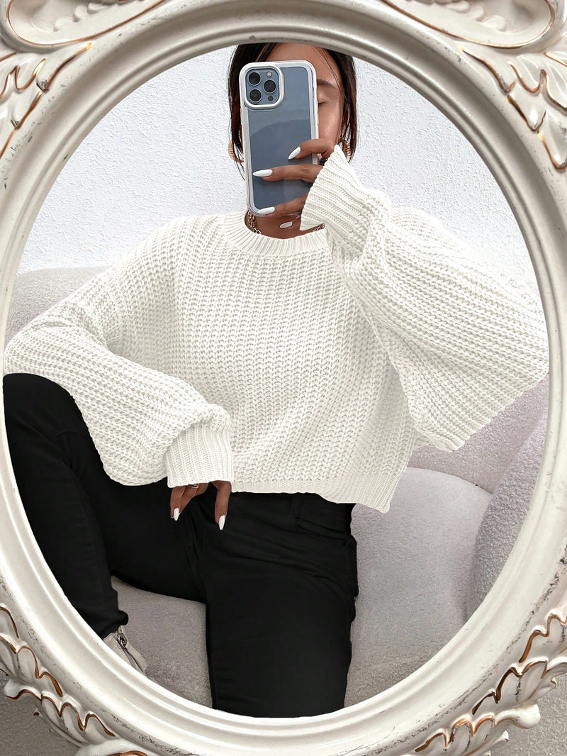 Frenchy Pullover mit Rippenstrick Drop Shoulder