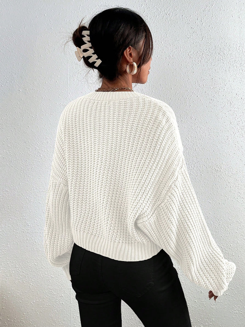 Frenchy Pullover mit Rippenstrick Drop Shoulder