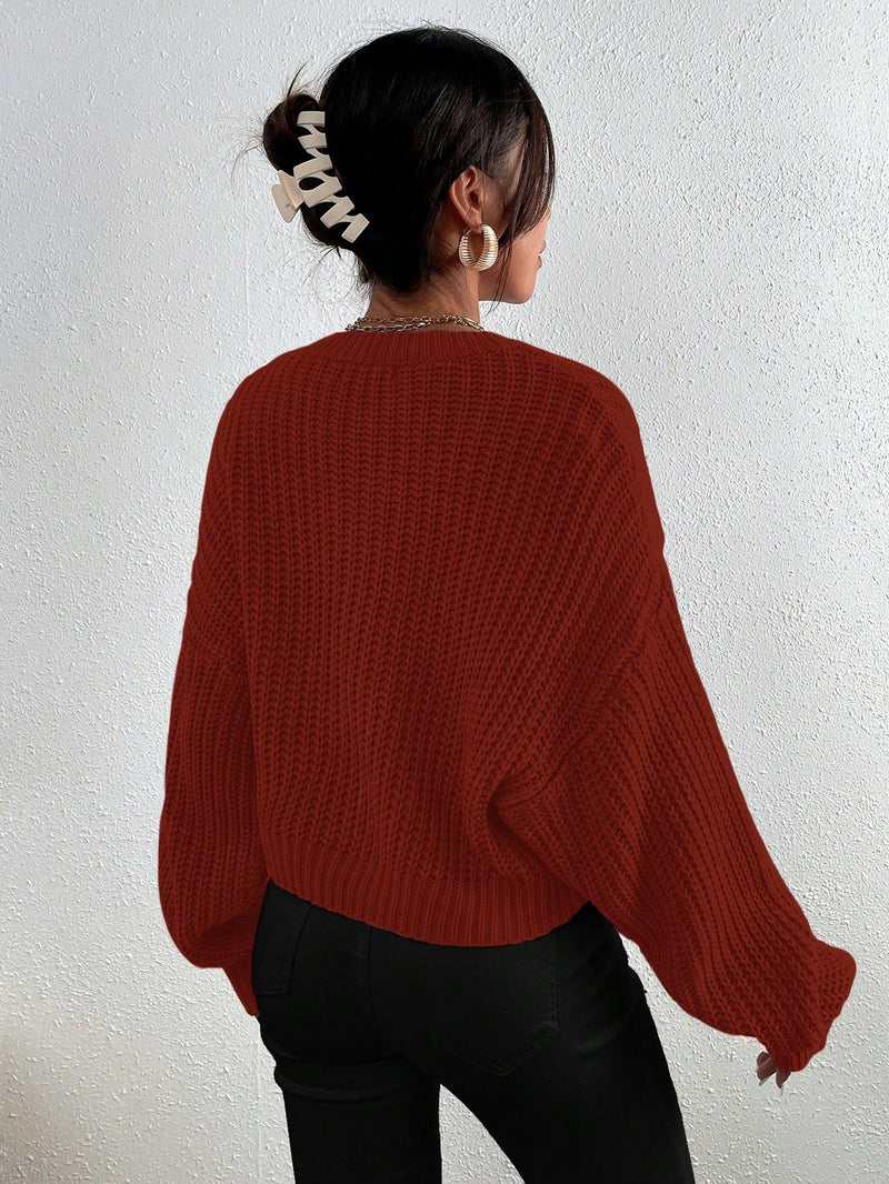 Frenchy Pullover mit Rippenstrick Drop Shoulder