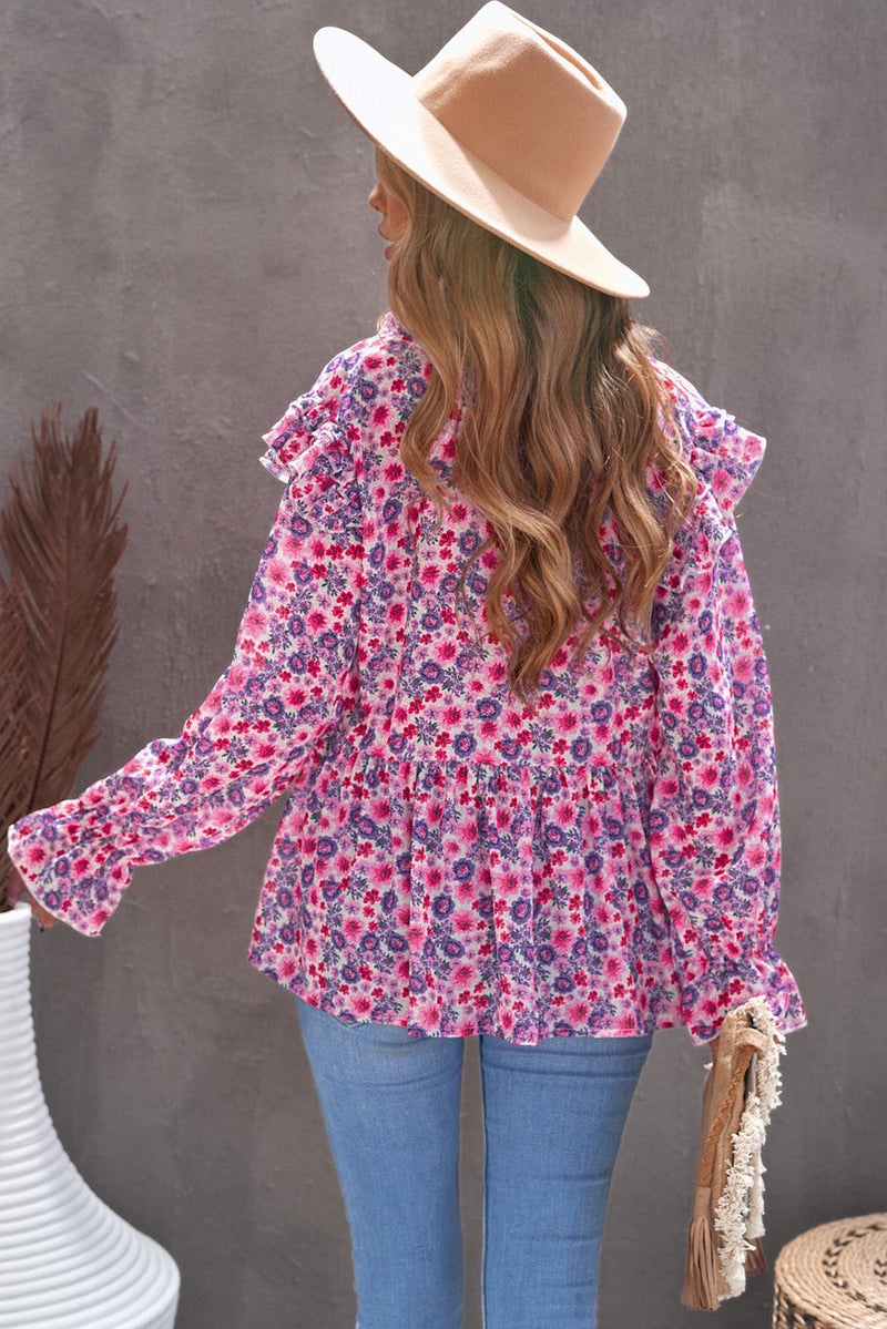 Rose Floral Peplum Blouse