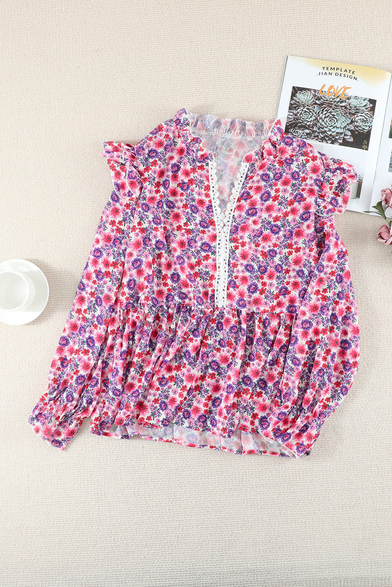 Rose Floral Peplum Blouse