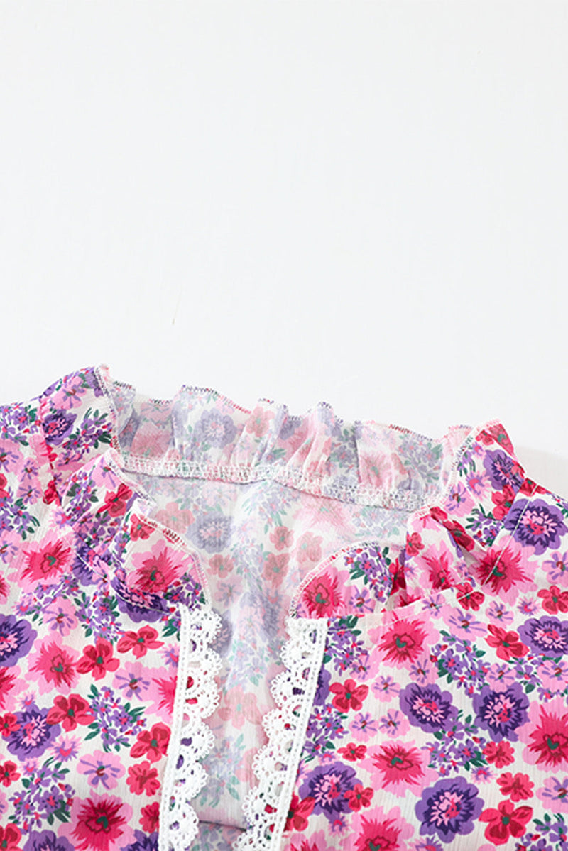 Rose Floral Peplum Blouse