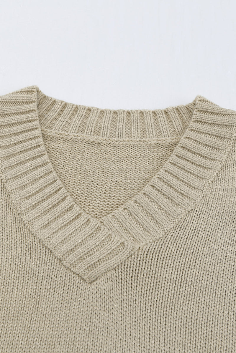 Colorblock V Neck Sweater