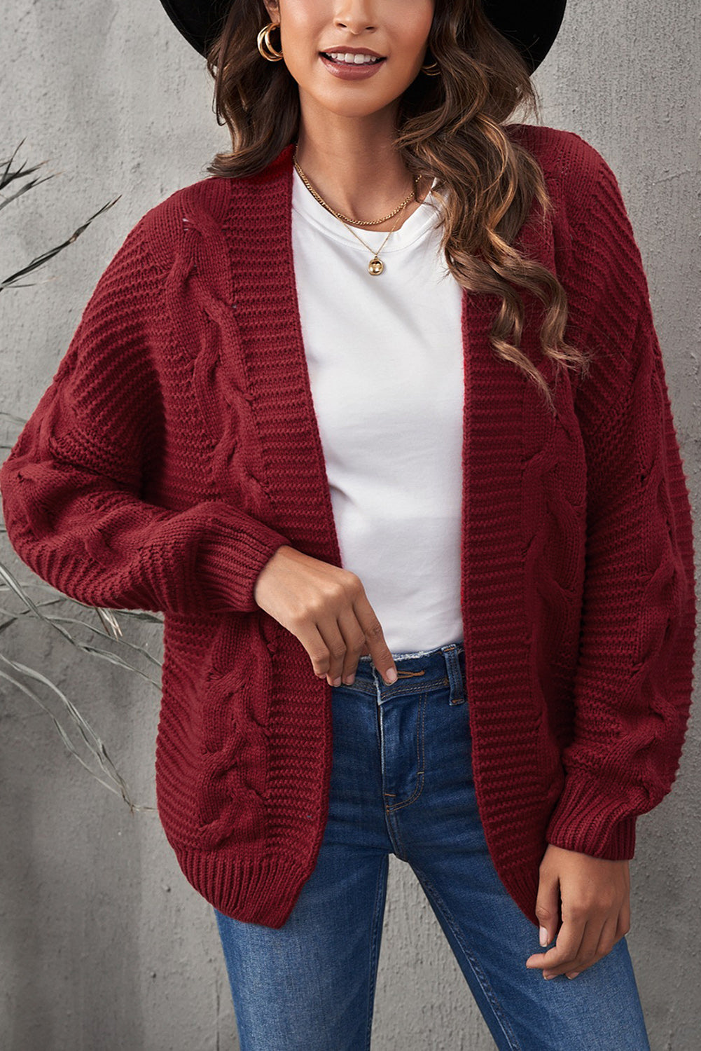 Fall Casual Chunky Wide Long Sleeve Knit Cardigan