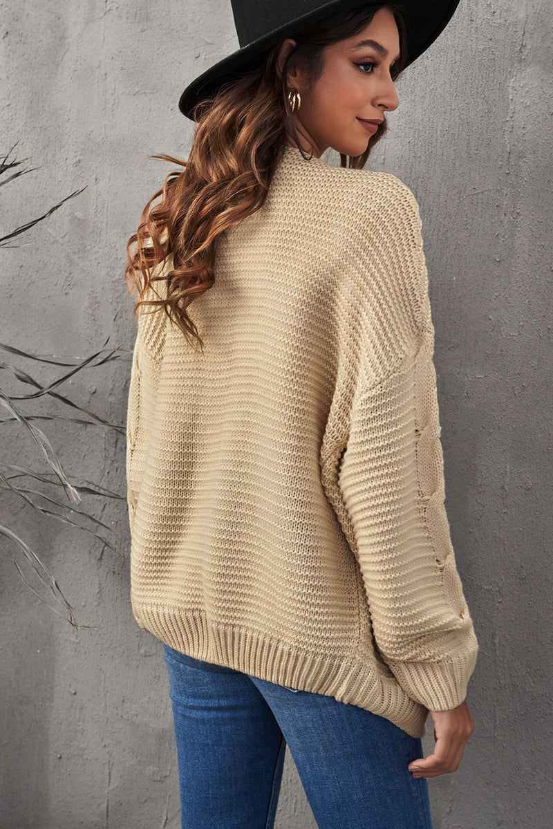 Fall Casual Chunky Wide Long Sleeve Knit Cardigan