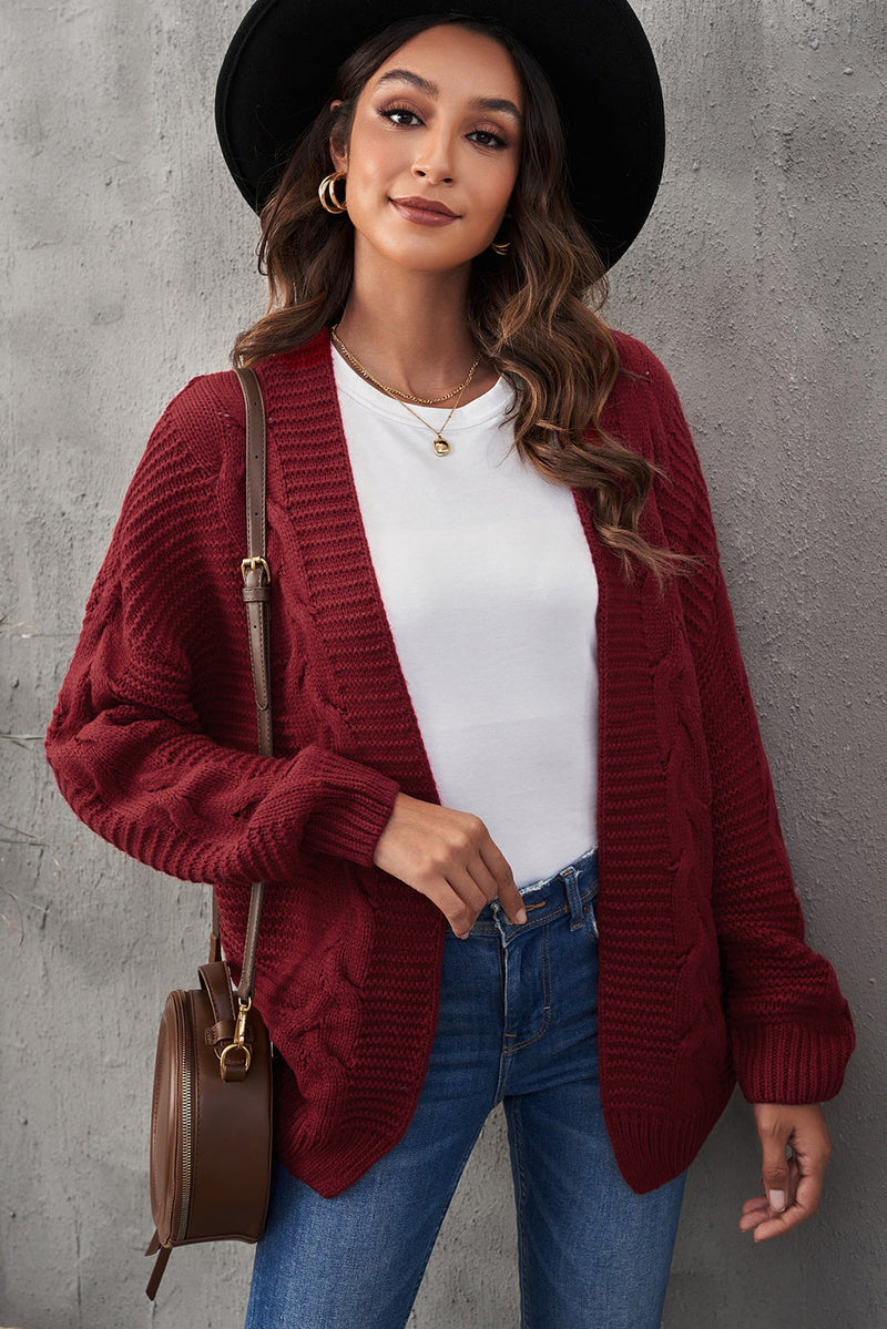 Fall Casual Chunky Wide Long Sleeve Knit Cardigan