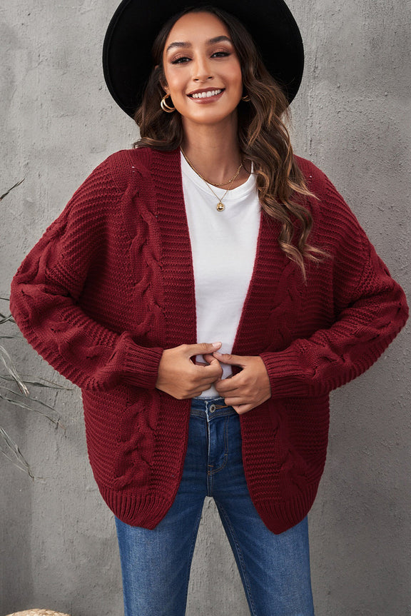 Fall Casual Chunky Wide Long Sleeve Knit Cardigan