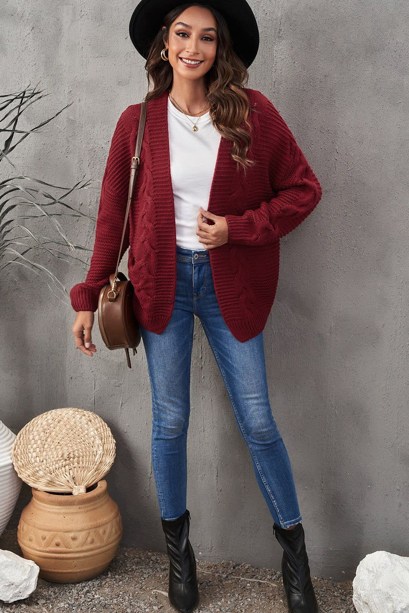 Fall Casual Chunky Wide Long Sleeve Knit Cardigan