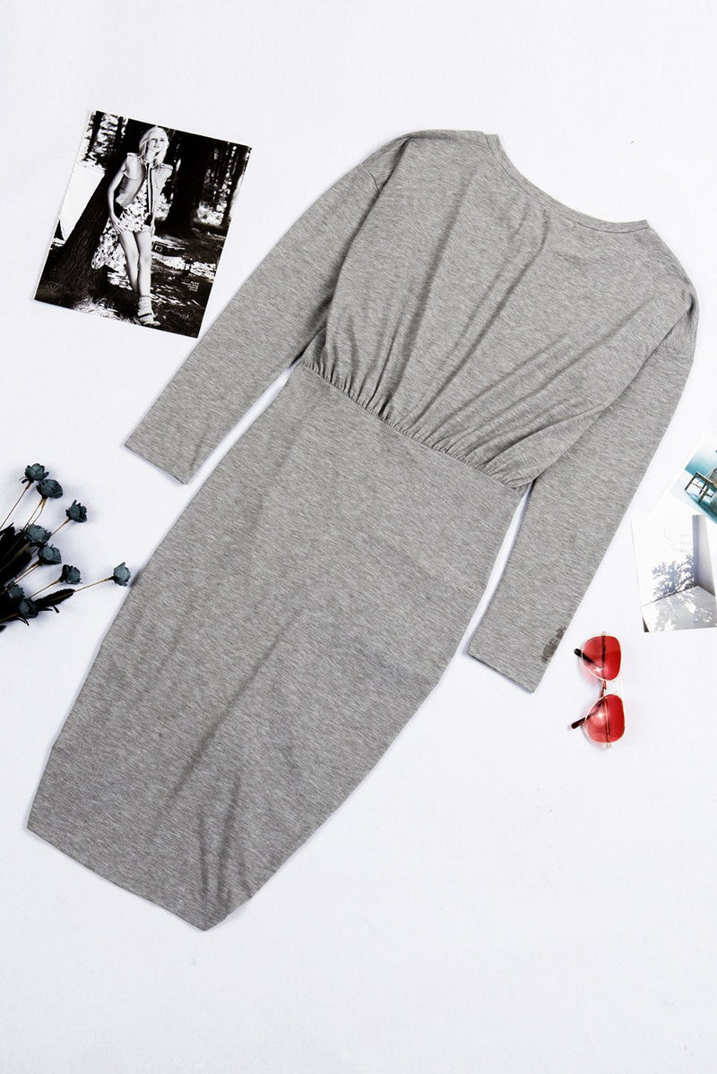 Gray Split Bodycon Dress