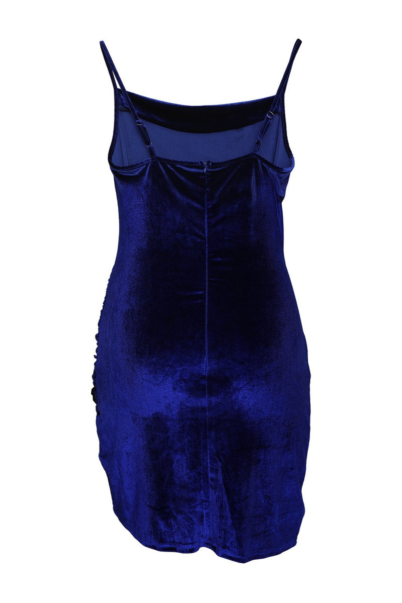 Blue Velvet Bodycon Dress