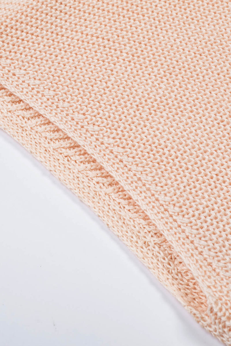 Summer Apricot Keyhole Knit Tank Top