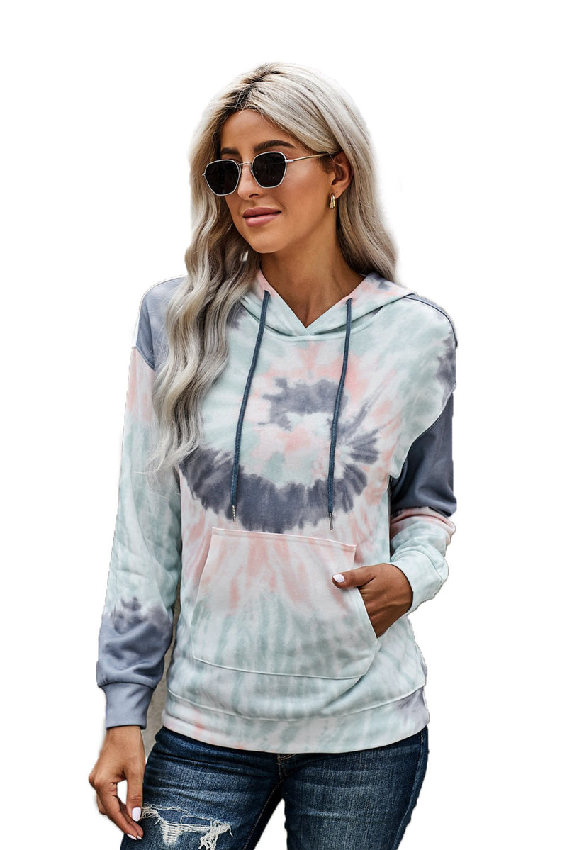 Women's Casual Multicolor Tie-dye Print Pullover Hoodie