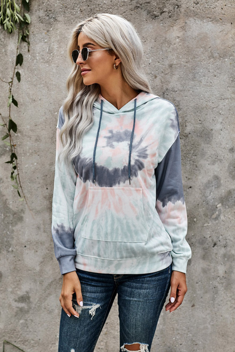 Women's Casual Multicolor Tie-dye Print Pullover Hoodie