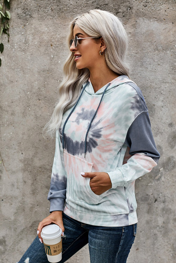 Women's Casual Multicolor Tie-dye Print Pullover Hoodie