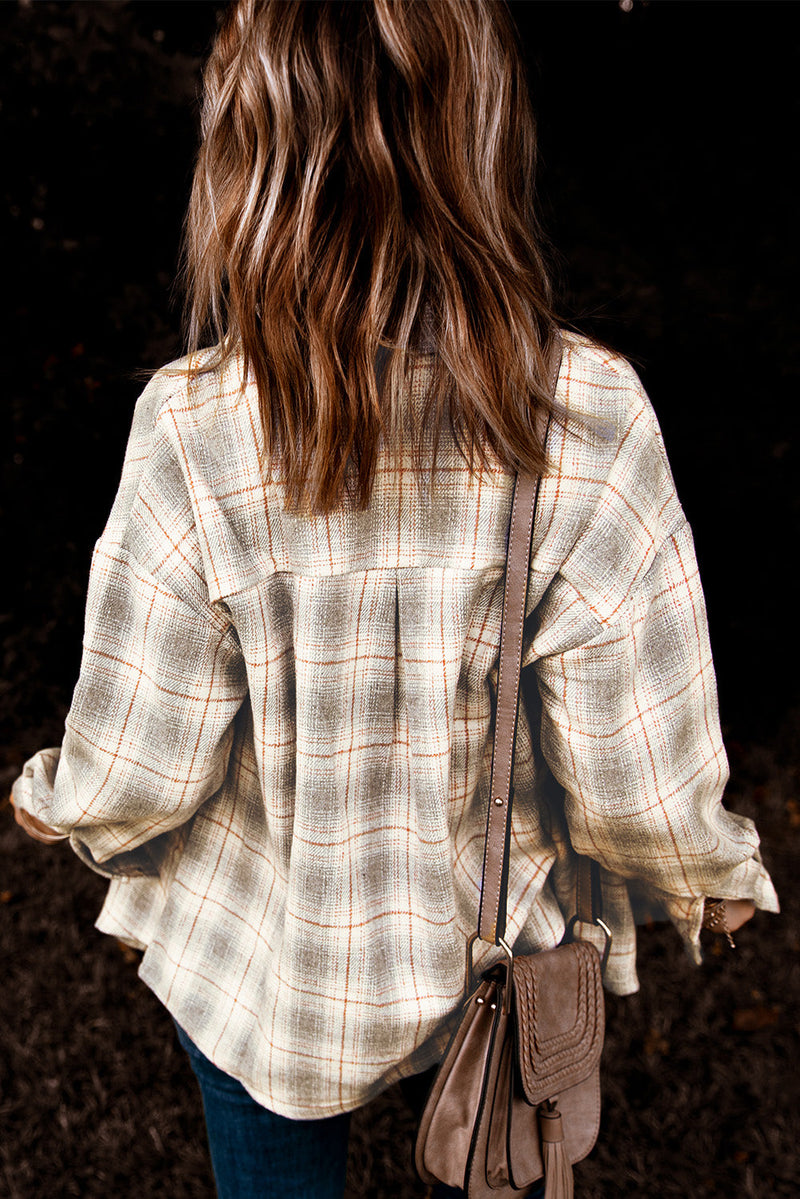 Womens Khaki Plaid Shirt