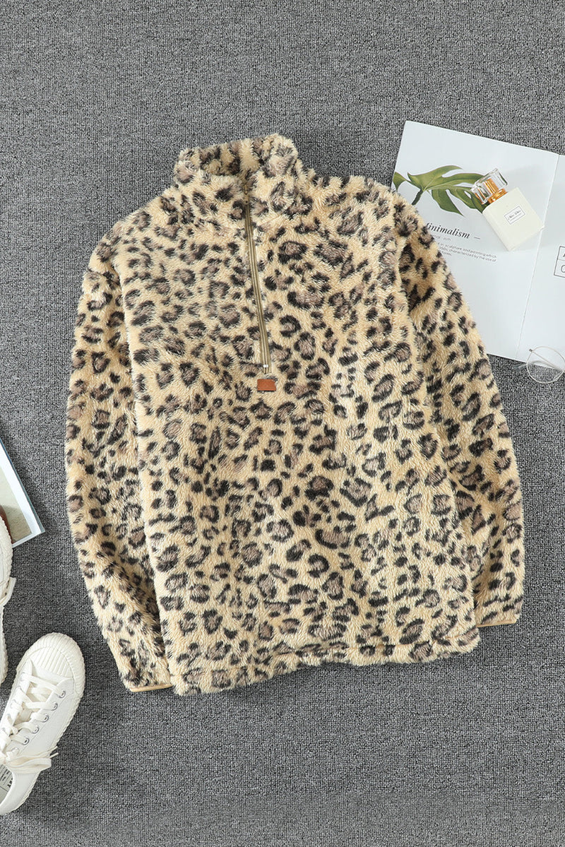 Leopard Fleece Sweatshirt