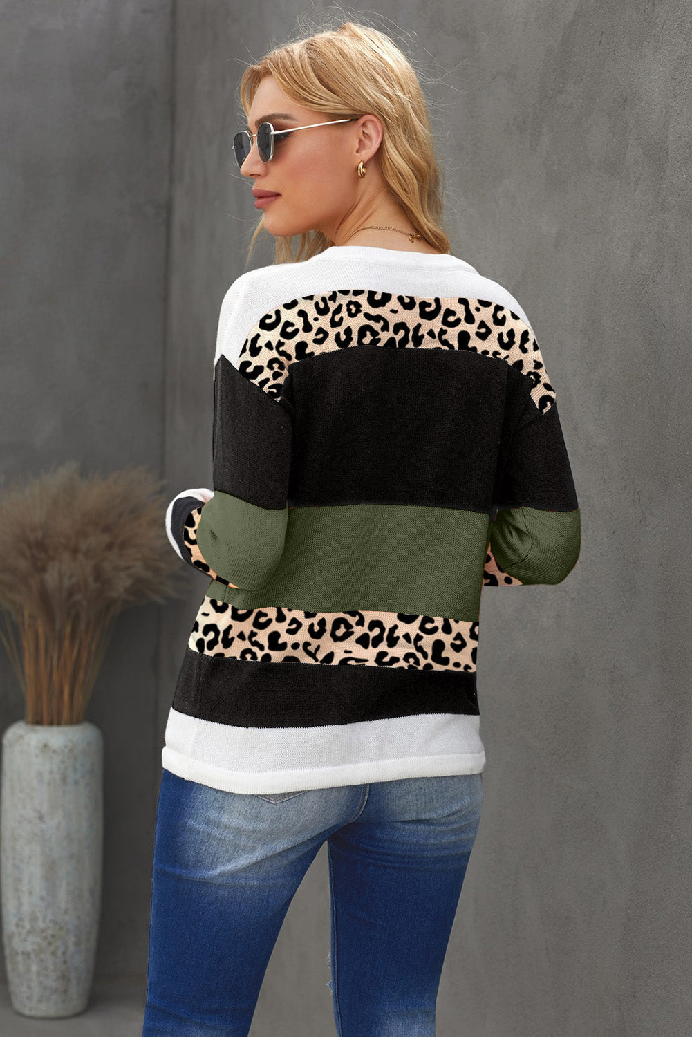 Color Block Knit Sweater