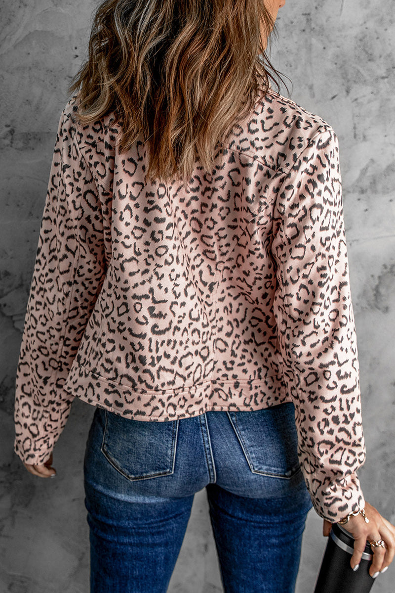 Leopard Print Zipper Jacket