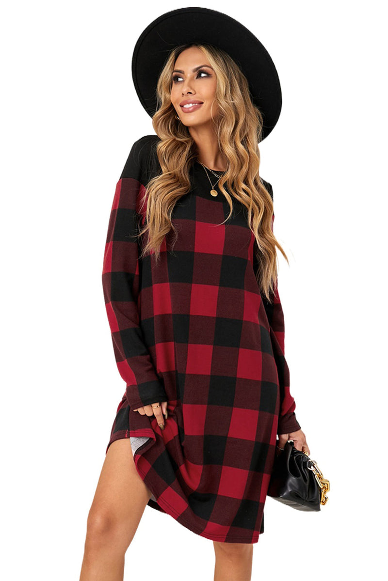 Plaid Long Sleeve Dress