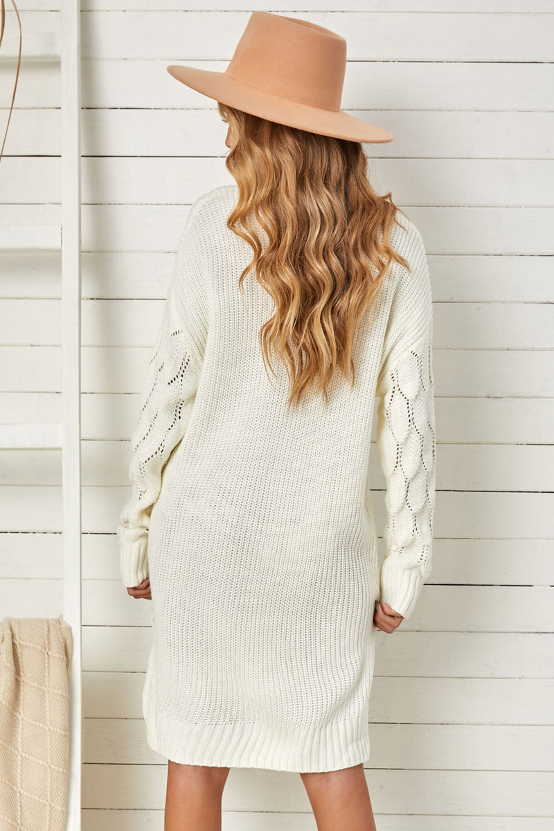 Plain Turtleneck Sweater Dress