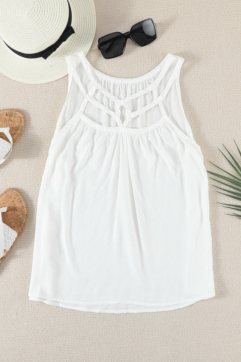 Summer White Hollow-out Tank Top