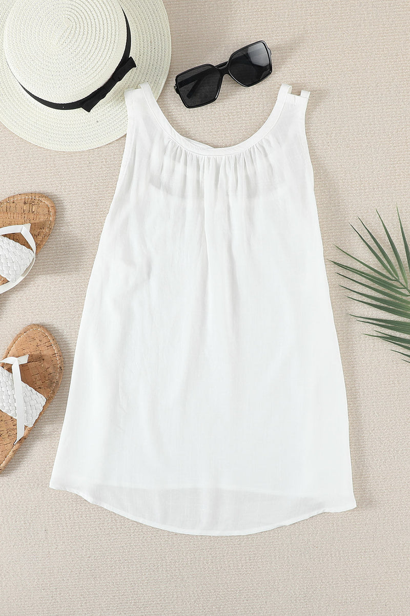 Summer White Hollow-out Tank Top