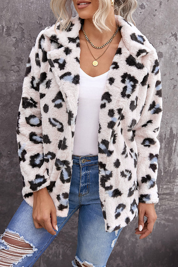 Winter Plush Fur Leopard Coat