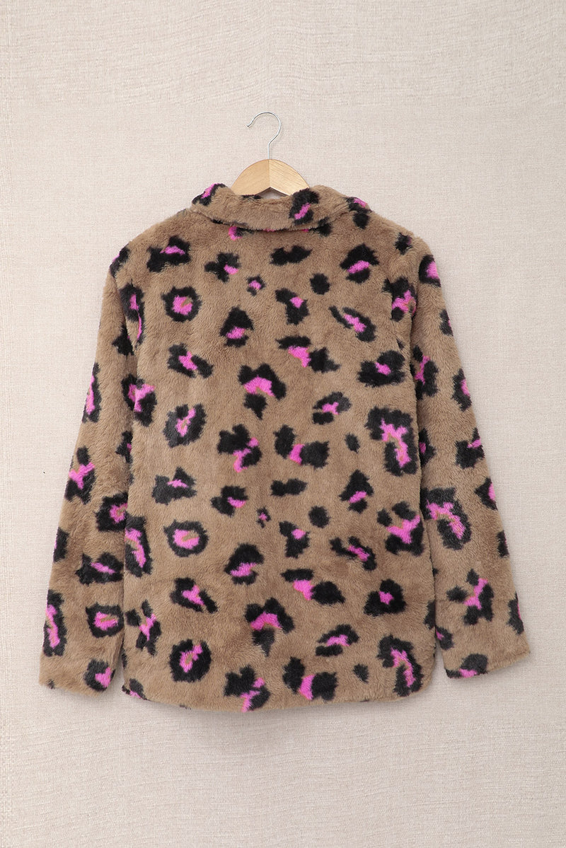 Winter Plush Fur Leopard Coat