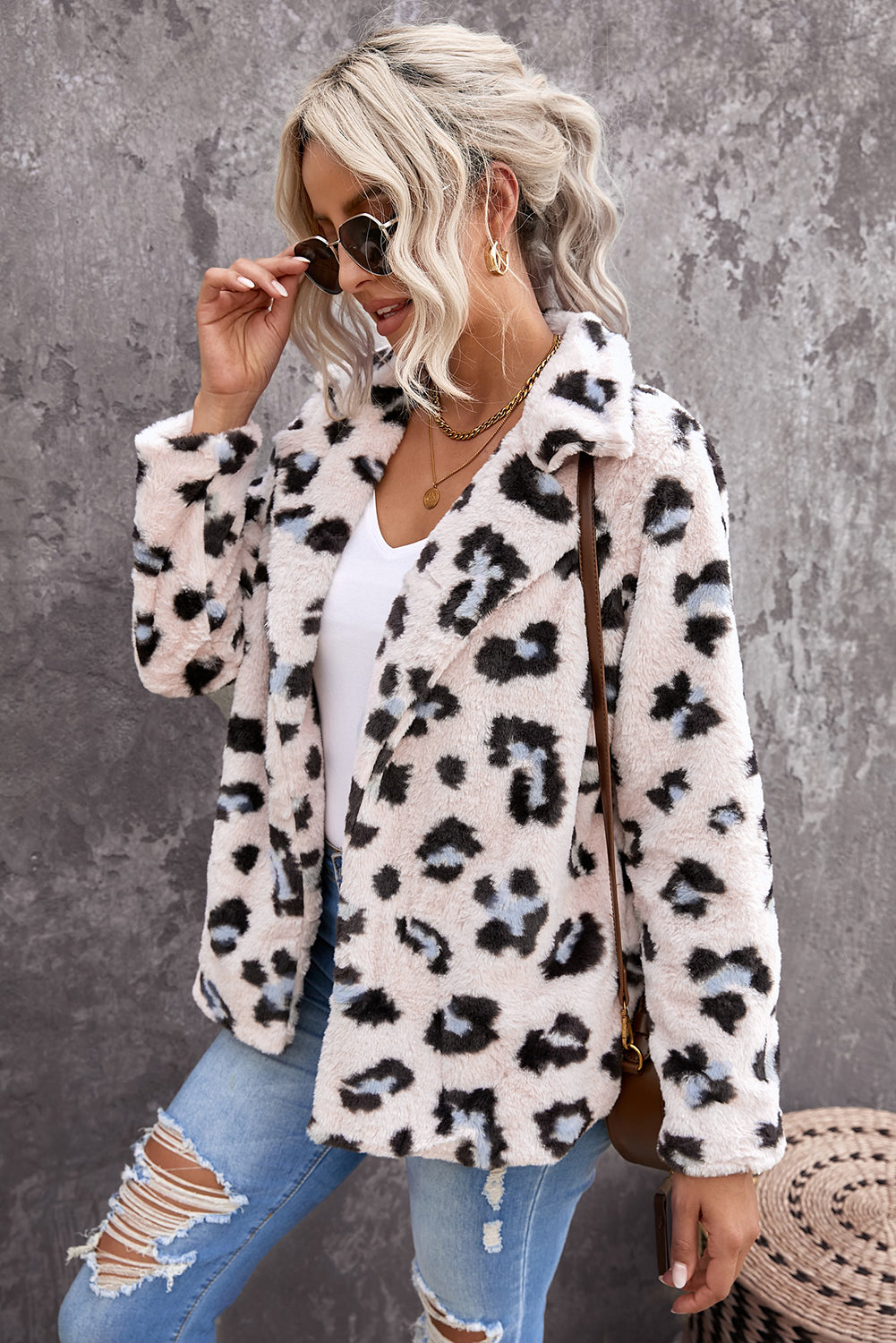 Winter Plush Fur Leopard Coat