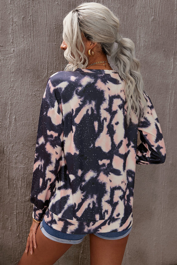 Women's Crew Neck Pullover Tie-dye Sweatshirt