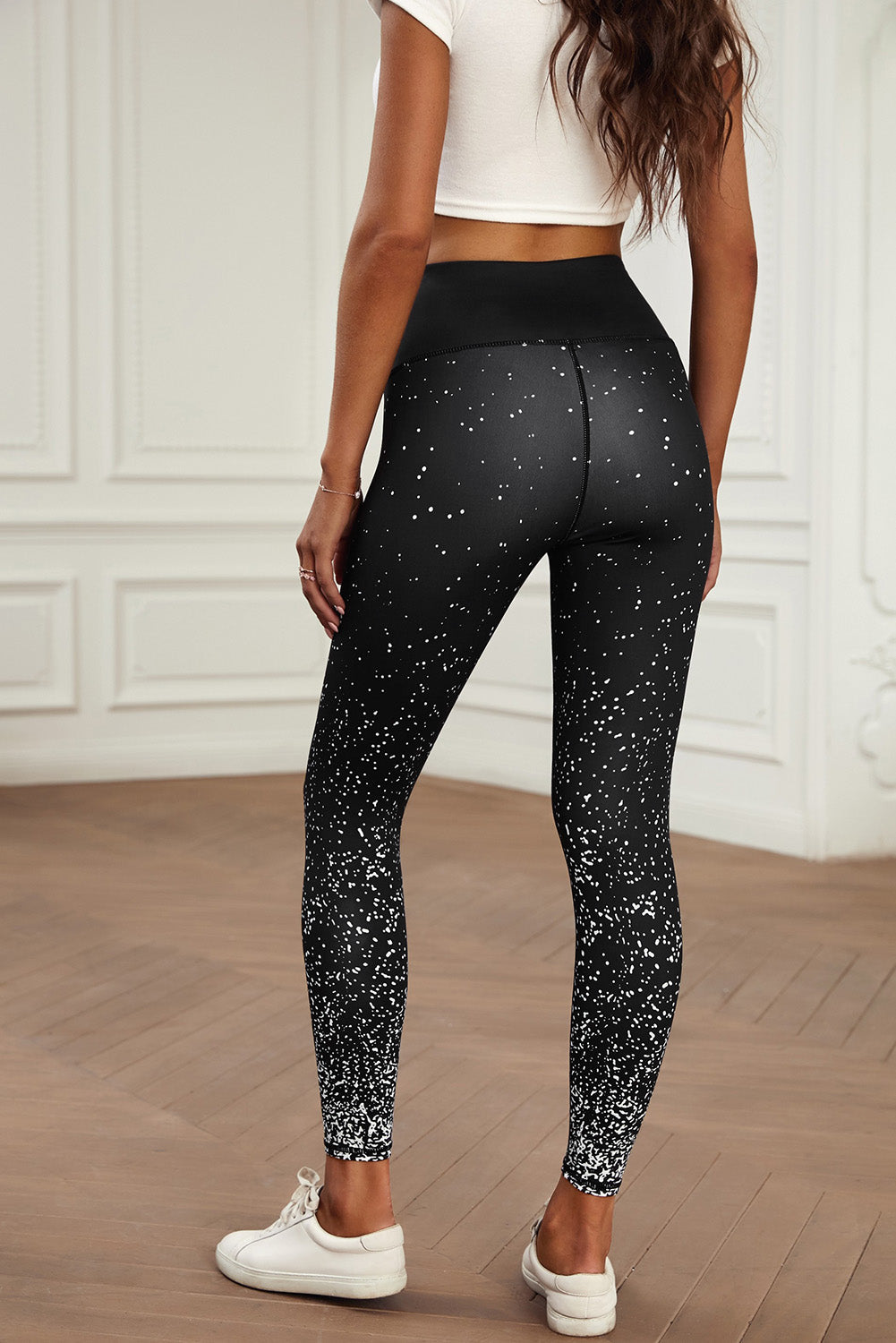 Fashion Sport Dots Scattering Black Leggings