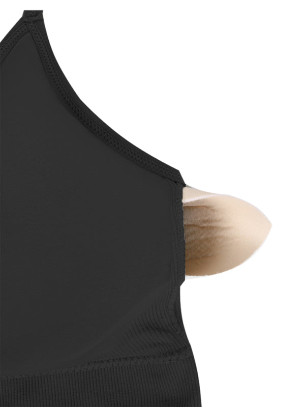3 Pack Women's Sports Bra Padded Crisscross Yoga Bra Seamless Medium-Impact Fitness Activewear (11469079773452)