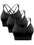 3 Pack Women's Sports Bra Padded Crisscross Yoga Bra Seamless Medium-Impact Fitness Activewear (11469079773452)