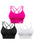 3 Pack Women's Sports Bra Padded Crisscross Yoga Bra Seamless Medium-Impact Fitness Activewear (11469079773452)