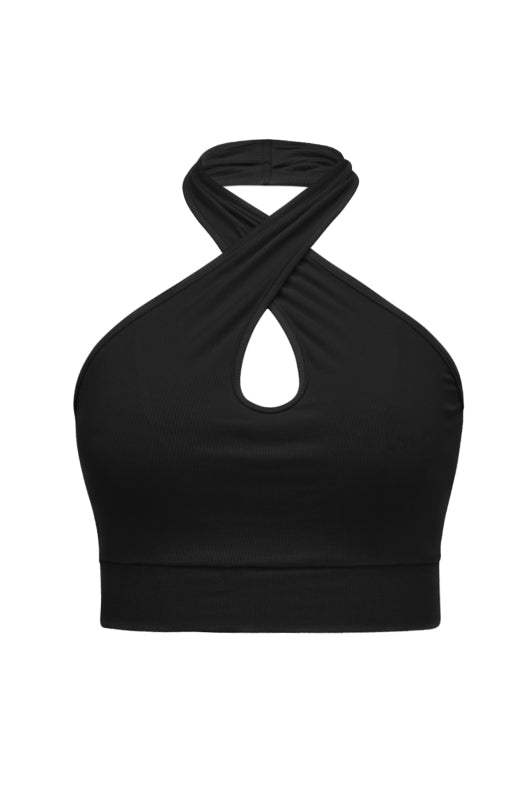 Women's Solid Color Sexy Women's Halter Tank Top (11469079642380)